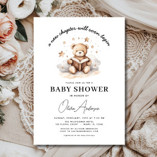 Invitation Teddy Livre Ours Nouveau Chapitre Commence le Baby