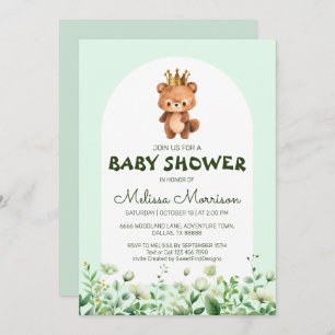 Invitation Teddy Ours Stuffed King Baby Boy Douche