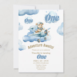 Invitation Teddy's Sky-High Première Aventure d'anniversaire
