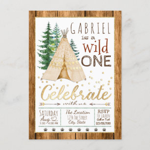Invitation Tee-shirt tribal sauvage pour le premier anniversa