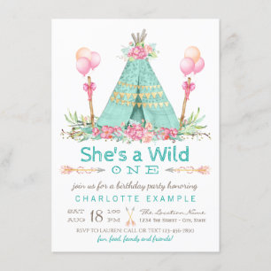 Invitation Teepee Anniversaire Sauvageonne T-shirt pour la Pr
