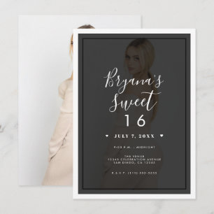 Invitation Teinte de photo foncée superposition bordure moder