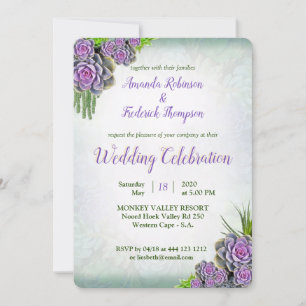 Invitation Teintes de Bouquet Succulent de Mousse de Mer & Ma