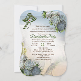 Invitation Teintes de la mer Vert & Succulent Bachelorette Pa