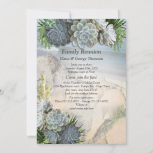 Invitation Teintes succulentes de retrouvailles aux bleus pâl