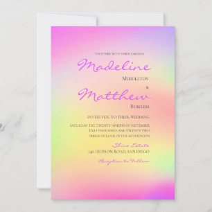 Invitation Teinture à carreaux multicolore Mariage moderne