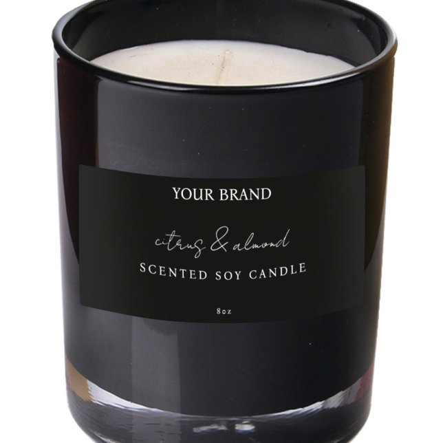 Invitation Téléchargeable Moderne Étiquettes de bougie noire (Créateur téléchargé)