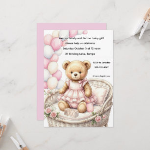 Invitation Téléchargement numérique Baby Shower Ours en peluc