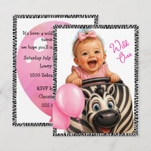 Invitation Téléchargement numérique de Wild One Baby Girl