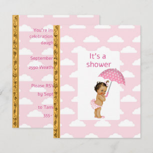 Invitation Téléchargement numérique pour Baby Shower Fille Nu