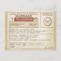 télégrammes de MARIAGE vintage