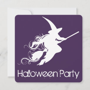 Invitation Témoin volant Silhouette Halloween Party Invitatio