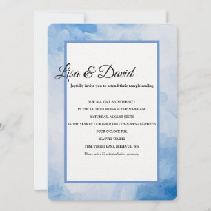 Invitation Temple Mariage et réception Invitation-Bleu d'eau