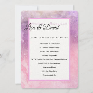 Invitation Temple Mariage Réception Invitation-rose Aquarelle