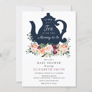 Invitation Temps pour le Baby shower du thé