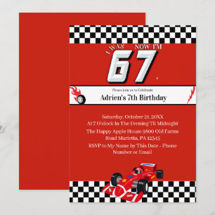 Invitation Tendance 6 7 Mème Anniversaire Garçon Course Aut