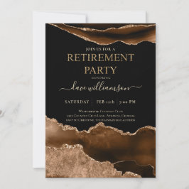Invitation Tendance Brown Agate Gemstone Retraite Party Invi