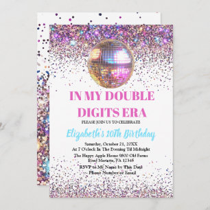 Invitation Tendance Dans Mes Double Chiffres Era Anniversaire