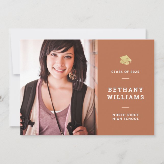 Invitation Tendance de la typographie de rouille Photo Gradua (Devant)