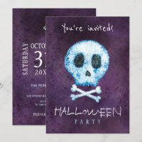 Tendance Halloween aquarelle crâne et os fête