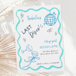 Invitation Tendance Quirky Wavy Hand Drawn Bachelorette Party