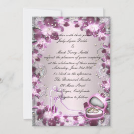 Invitation tendance violet floral chic