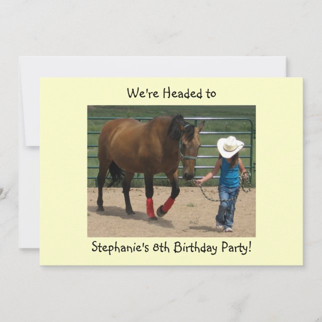 Invitation Tennessee Walking Horse and Girl - Party (Devant)