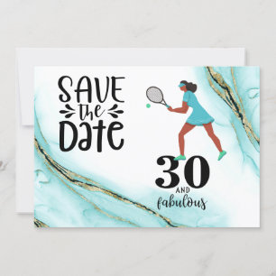 Invitation Tennis 30e anniversaire Enregistrer la date