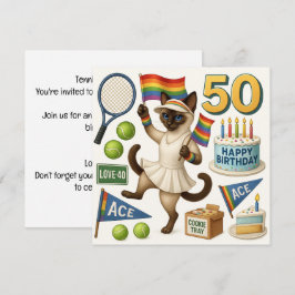 Invitation Tennis 50e anniversaire pour les Amoureux de les c