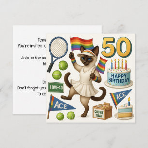 Invitation Tennis 50e anniversaire pour les Amoureux de les c