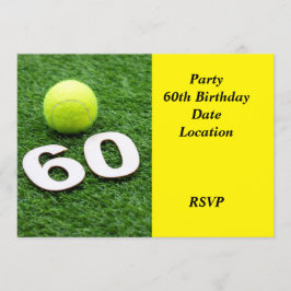 Invitation Tennis 60e anniversaire avec balle de tennis