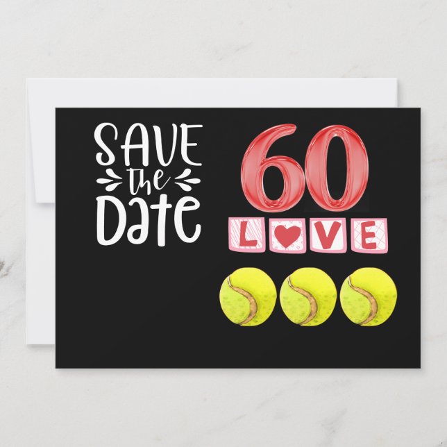 Invitation Tennis 60e anniversaire Enregistrer la date (Devant)