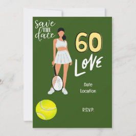 Invitation Tennis 60e anniversaire pour femme joueur