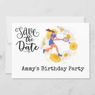 Invitation Tennis Anniversaire Enregistrer la date