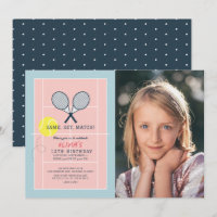 Tennis Court Racquet Rose Girl Photo Anniversaire