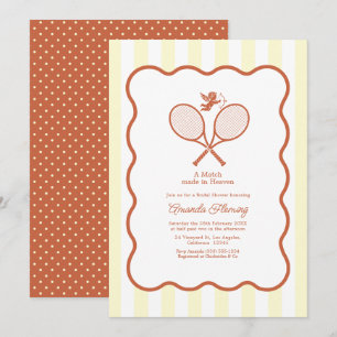 Invitation Tennis de mariage Prépa Terracotta & Crème