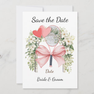 Invitation Tennis Enregistrer la date Tennis Player mariage