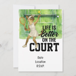 Invitation Tennis Femme joueur La vie est meilleure sur le co