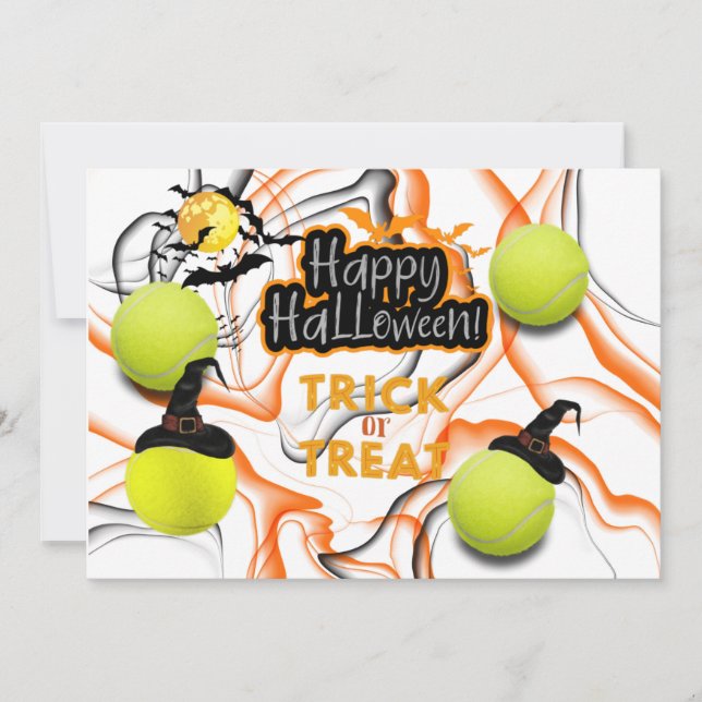 Invitation Tennis Halloween Plaques de papier de partie (Devant)