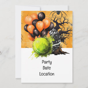Invitation Tennis Halloween Plaques de papier de partie Invit