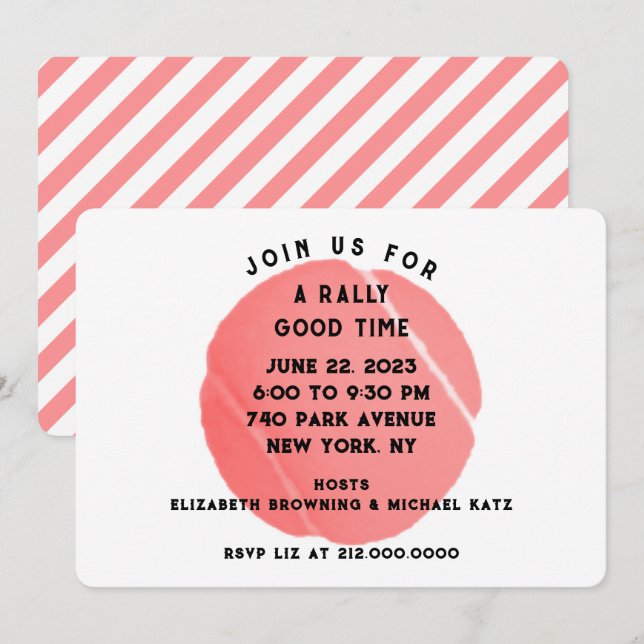 Invitation Tennis Party (Devant / Derrière)