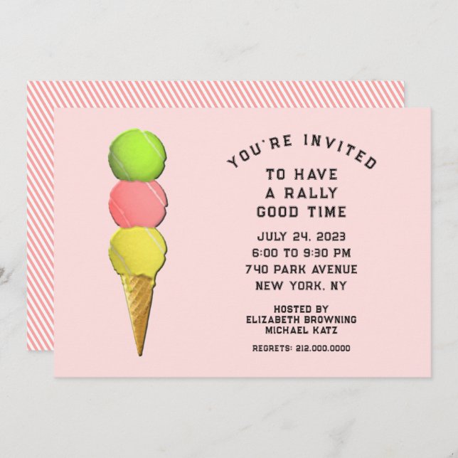 Invitation Tennis Party (Devant / Derrière)