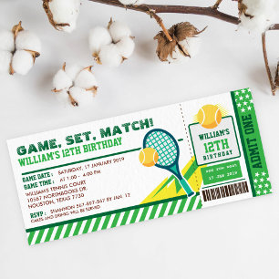 Invitation Tennis Ticket Pass Anniversaire