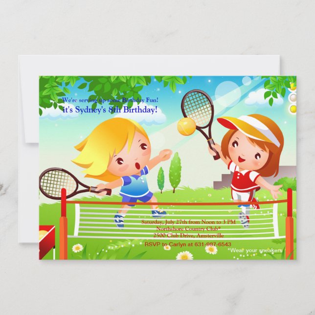 Invitation Tennis Tots (Devant)