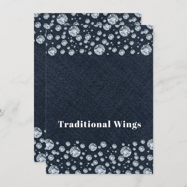 Invitation Tente de nourriture de table scintillement strass  (Devant / Derrière)