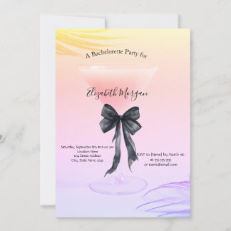 Invitation Tenue de cocktail rose chic Nœud papillon noir Ent