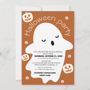 Invitation tenue de fête d'Halloween simple mignonne et effra