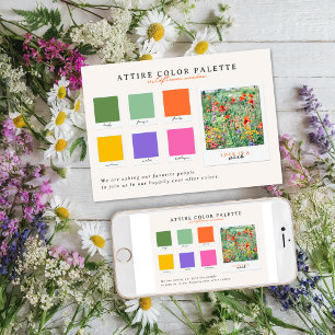 Invitation Tenue de Mariage   Palette de Couleurs de Fleurs S