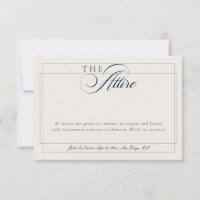 Tenue de soirée bleu marine classique calligraphie