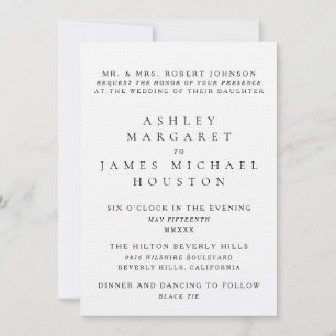 Invitation Tenue de soirée classique typeset Parent Hôte